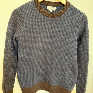 Classic Crewneck Sweater in Blue and Brown